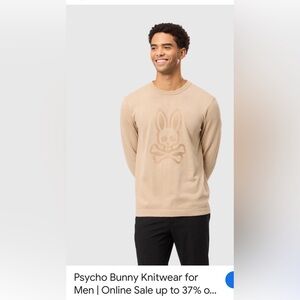 Psycho Bunny Men’s Crewneck Sweater in Tan